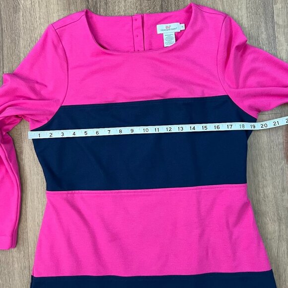 Vineyard Vines Striped Dress in Pink and Navy Sz 14 - Picture 9 of 15